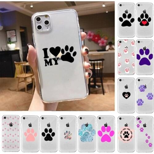 Yinuoda Cat paw print art Phone Case For iPhone X XS MAX 6 6s 7 7plus 8 8Plus 5 5S SE 2020 XR 11 11pro max Clear funda Cover