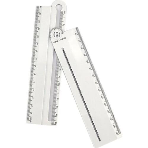 1Pc Multi-function Ruler Drawing Line Parallel Line Vertical Line Arc Angle Measure School Office Student Study Measuring Tools