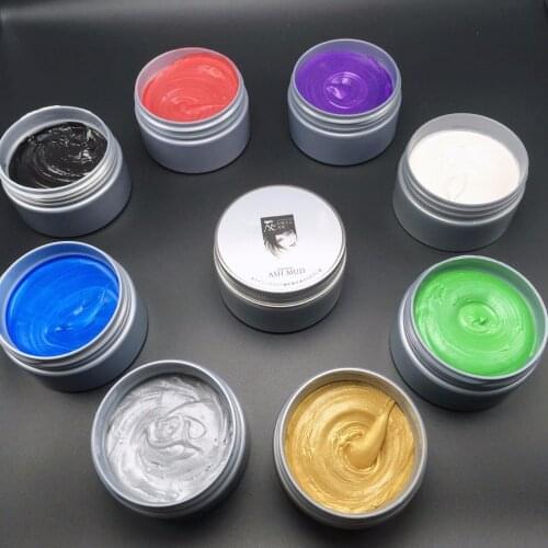 1pcs Fashion Hair Color Wax Unisex Blue Hair Dye Temporary Hair Colors Easy Wash Plants Hair Wax Gray Hair Cream