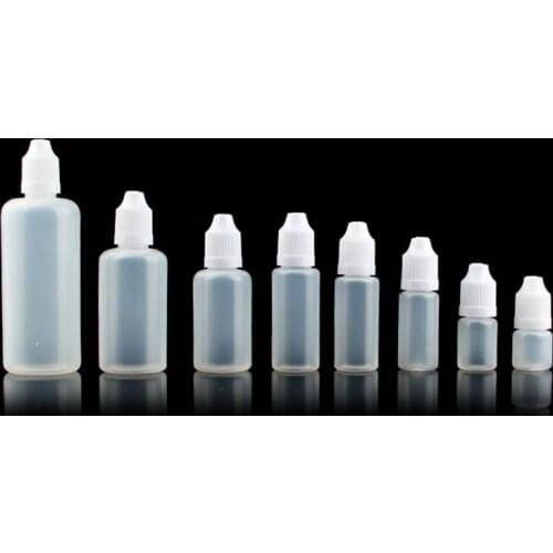 1000pcs PE 3ml 5ml 10ml 15ml 20ml 30ml 50ml 100ml Plastic Bottle Childproof Cap Empty Bottle Oil E Liquid Squeeze Dropper Bottle