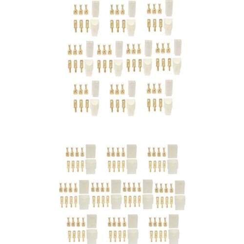 20 Kits 6.3mm Car Male Female Locking Connectors Plug Socket 3Way+4 Way Pin Fit for (0.52 - 2.1 mm) 14-20 AWG wire