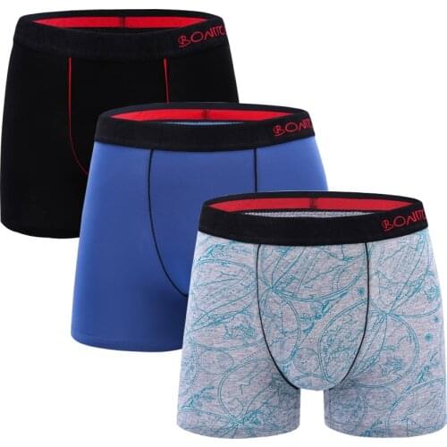 3pcs Men Underpants Boxers For Mens Panties Lots Cotton Print Boxershorts Sexy Family Male Shorts Underwear Man Brand Calecon