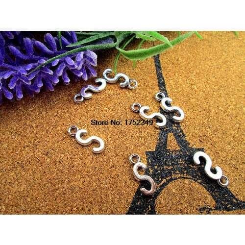 30pcs Alphabet Letter Charms, Antique Silve Alphabet/Letter S 16mm Charms Pendant