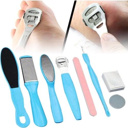 Shellhard 8 Pcs Dual Sided Nail Files Professional Stainless Steel Pedicure Foot Hard Dry Dead Skin Remover For Feet Care Tools