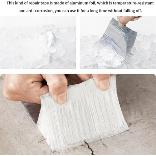 Aluminum Foil Adhesive Rubber Tape Stop Leak Stick Waterproof Repair Tape Self Adhesive for Roof Hose Repair Flex Tape Dropship