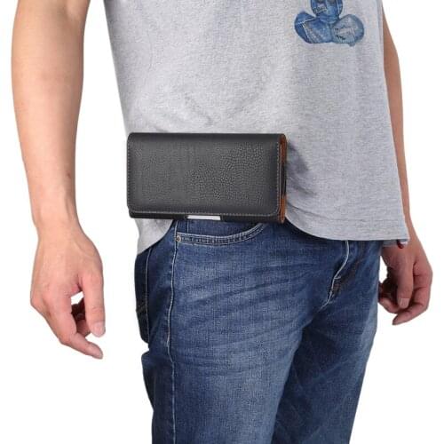Men Fashion Belt Clip Case Pouch for Samsung S20/S10/S9/S8/S7/Note10 9 Luxury PU Leather Hidden buckle for iphone11 XS Max Cove