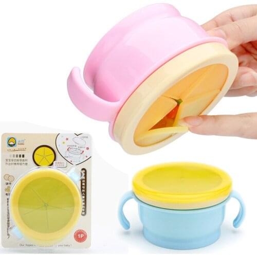 Baby Use Rotate Spill-Proof Bowl Toddlers Baby Kids Bowls Non Spill Eat Food Snacks Bowl Lunch Box Children Christmas Gifts