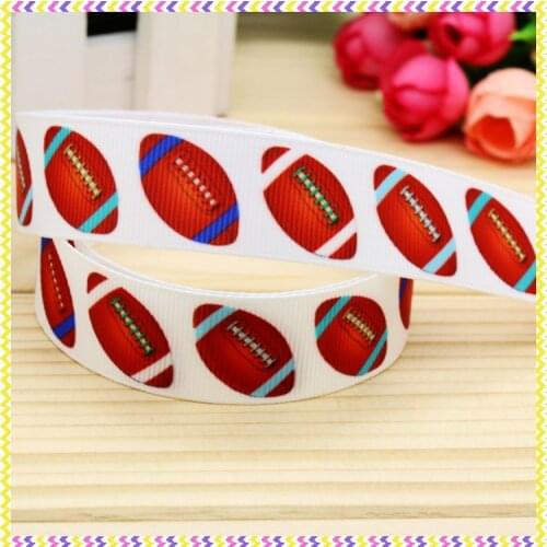 DHK 7/8'' 5yards sport ball printed grosgrain ribbon headwear hair bow diy party decoration OEM Wholesale 22mm C934