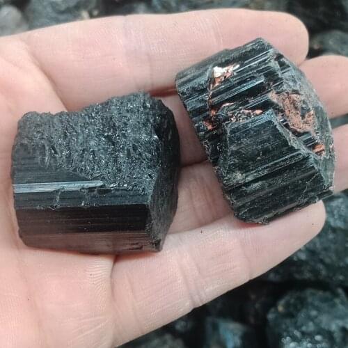 DHXYZB 2pcs natural Schorl black Tourmaline Quartz crystal raw stones rock minerals Specime reiki healing for gift grid decor