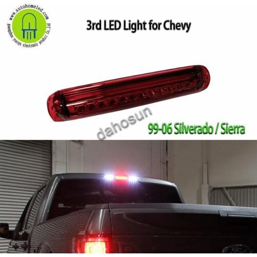FOR 99-07 SILVERADO SIERRA FULL LED THIRD 3RD TAIL BRAKE LIGHT W/CARGO LAMP RED