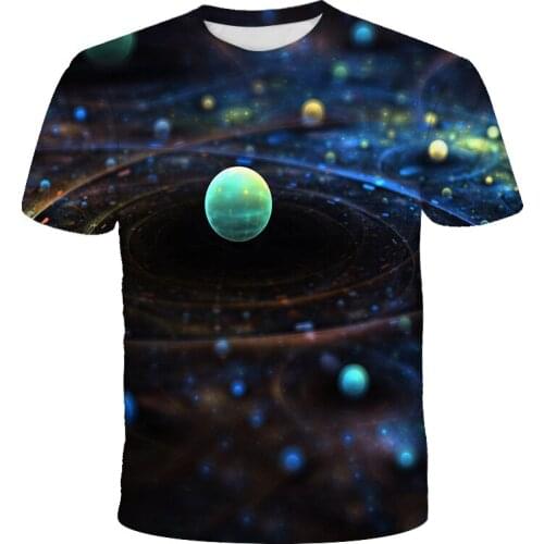 New Summer 3D Printing T Shirt Kids Astronaut Starry Sky Fashion Streetwear Boy Girls Children Printed T-Shirt Cool Tops Tee