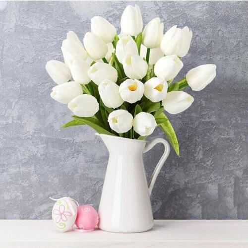 5 Head Real Touch Tulips Artificial Flowers Bouquet PU Calla Fake Flowers For Wedding Party Decoration Home Table Favors Flower