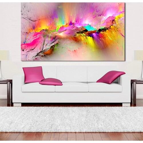 JQHYART Oil Painting Wall Pictures For Living Room Home Decor Abstract Clouds Colorful Canvas Art Home Decor No Frame