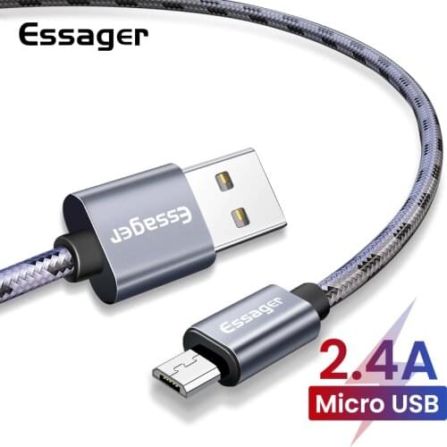 Essager Micro USB Cable For Samsung Xiaomi Fast Charging Data Charger Wire Cord Android Microusb Mobile Phone Cable 2m Short