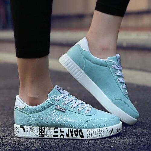 Dropshipping Spring Women Shoes Black Sneakers Women Lace-up Print Casual Shoes Low Top Graffiti Canvas Shoes Woman High Quality