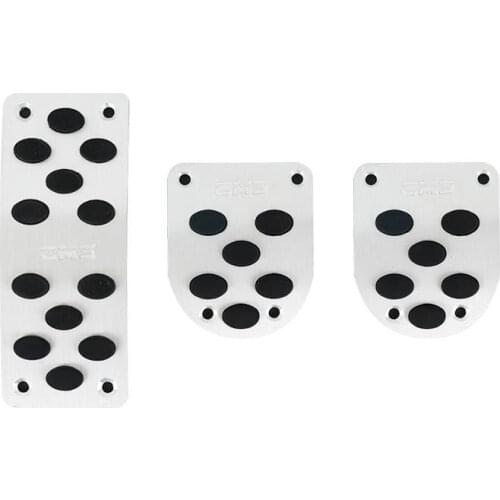 Metal Pedal for Car Gas Brakes, Non-slip, Aluminum Alloy Mt Pedal Pads, Silver Tone