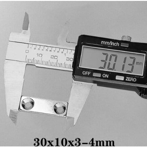 5~60PCS 30x10x3-4 Powerful N35 Magnets hole 4mm Small Sheet Magnet 30mmx10mmx3mm-4mm Neodymium Magnet 30*10*3-4 30x10x3-4mm