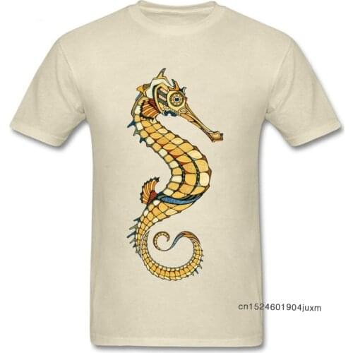 100% Cotton Men Tshirt Short Sleeve Seahorse T-shirts Fitness Tops T Shirt Rife Custom Crew Neck Sweatshirts Free Shipping