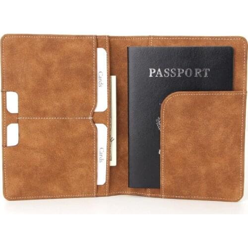 New creative multifunctional travel passport bag rfid wallet passport holder holster anti-degaussing pu passport cover