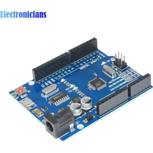 One Set Cool Version Micro USB UNO R3 MEGA328P CH340 CH340G Board ATMEGA328P-AU Controller Module Replace ATmega16U2 One