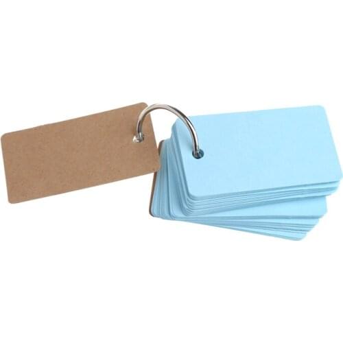 Kraft Paper Binder Ring Easy Flip Flash Cards Study Memo Pads DIY Stationery