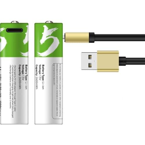 AA Battery 1.5V Power Fast-charging Rechargeable Lithium Cell High Capacity Adapter 2021