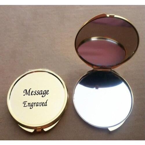 PERSONALIZED GOLDEN MIRROR Compact Mirror favors Promotional Gift #18032