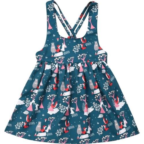 2019 Girl Dress Autumn Summer Toddler Kids Baby Girls Sleeveless Cartoon Print Clothes Flower Backless Party Dress