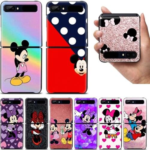 Shockproof Cover Black Folding Mobile Hard Shell Cute Mickey Mouse For Samsung Galaxy Z Flip 3 5G Black Fundas Phone Case