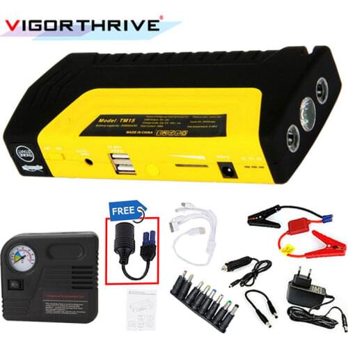 Car Charger Auto Engine Car Jump Starter 12V Mini Emergency Start Car Booster Power Bank Battery starter With Electric Air Pump