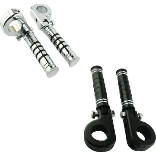 360 degree Adjustable Short Highway Foot Pegs Footpeg Footrests For 38mm Harley Electra Road King Street Glide 1-1/2" Crash Bar