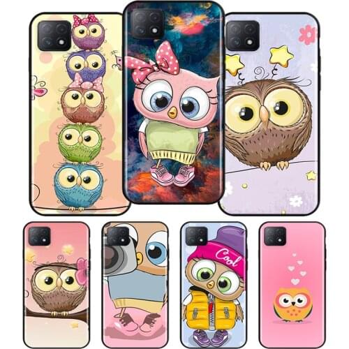 Cute Owl Hearts Lover Silicone For OPPO AX7 A1K A94 A93 A92S A73 A72 A53S A52 A32 A31 A12E A11X A9 A5 2020 Soft Phone Case