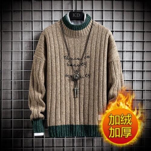 Sweater mens Korean thick wool sweater 2020 autumn and winter clothing new trend half high neck sweater youth handsome