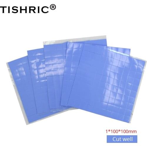 TISHRIC 100*100*1mm Heat Sink Cooling Fan Cooler GPU CPU Thermal Pads 1mm Conductive Silicone Pad PC Fan heatsink Paste Adhesive