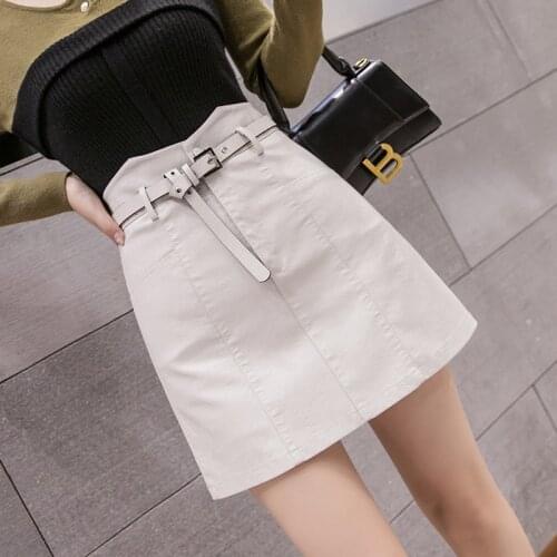 Pu Leather Purple Mini Korean Fashion High-Waisted Vintage Spring Autumn Summer WomenS Clothing Skirts Vetement Femme 2021