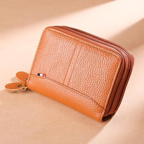 Genuine leather womens wallet for cards double layer man card holder wallet business/id/bank/credit card holder for men