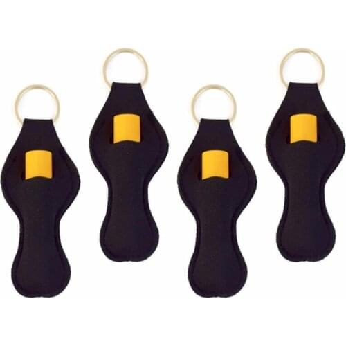 10pcs Valentines Gift Neoprene Chapstick Lipstick Holder Keychian Wrap Lipstick Protective Cases Cover Portable Balm Holders