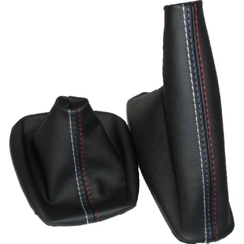 100% Genuine Real Leather Car Shift Gear Stick Manual Handbrake Gaiter Shift Boot Black For BMW 3 Series E36 E46 M3 Car Styling