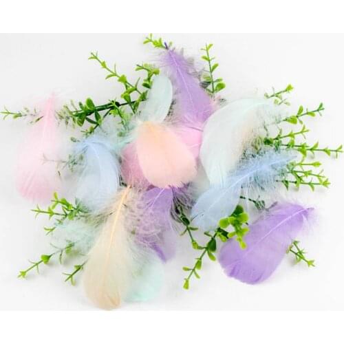100 PCs 6-12 cm Macaron Feathers Candy Color Puffy Wedding Dress DIY Gift Box Filler Decoration Craft Accessories
