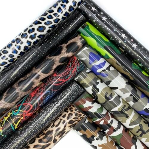 12pcs 12"x10" Bundle Camouflage Leopard Stars Heat Transfer Vinyl Iron on Tshirt Making Sign for Clothing Decor Cricut Film DIY