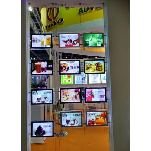 12PCS XA4 SIngle Sided Landscape Hanging LED Light Panel Pocket Acrylic Poster Frame Display Light box for Estate Agent