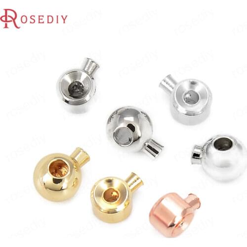 20PCS 2.5x3.2MM 24K Gold Color Brass Clip Station Clasps Round Snap Clasps Jewelry Making Supplies Diy Findings Accessories