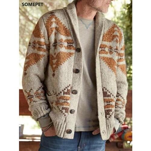 2020 Winter Casual Sweater Men Print Christmas Sweater Cardigan Warm Fashion Cardigan Men Sweaters Jacket Coat