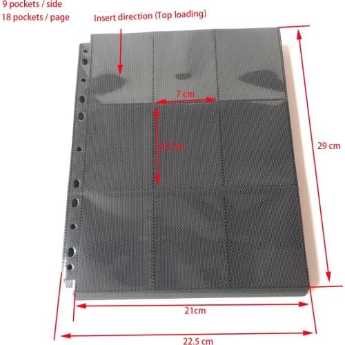 30 Pages/Lot 18/9 Pockets Board Games Card Page Trading Card Protector Ultra Pro Star Cards Album Top/Side Loading Binder Pages