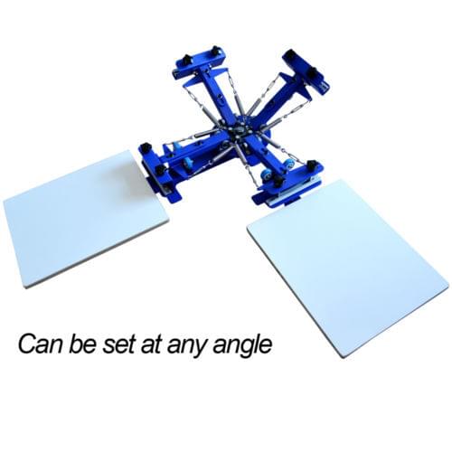 4 color 2 Station Free Style Screen Printing Rotary Press Printer Square Pallet
