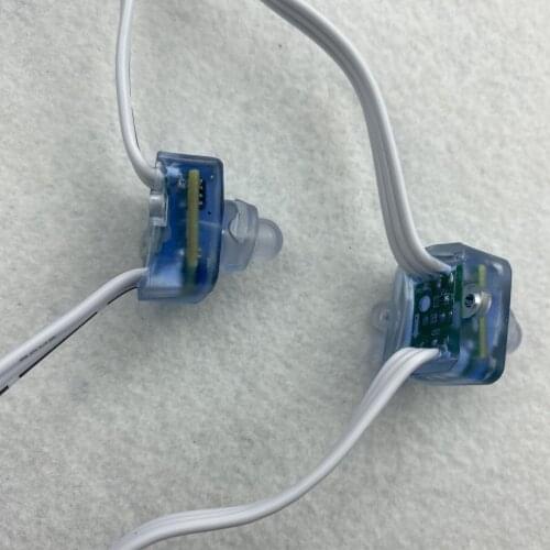 4 inches(10cm)100pcs/set DC12V square 12mm WS2811 RGB led pixel node,WHITE 18AWG)wire,IP68;with 0.2m 13.5mm pigtail