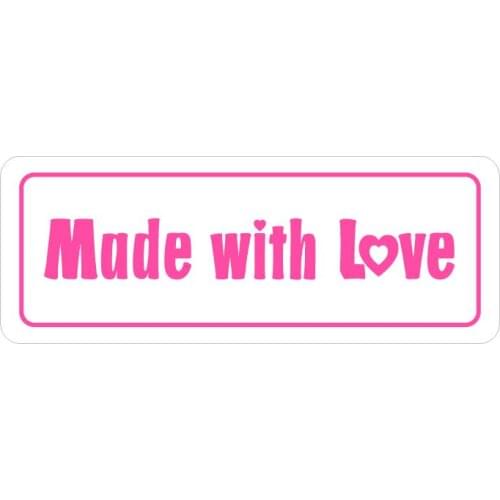 40x15mm Made with Love cute clear pvc sealing sticker for baking/gift/decoration, 10000 pcs/lot, Item No.TK60