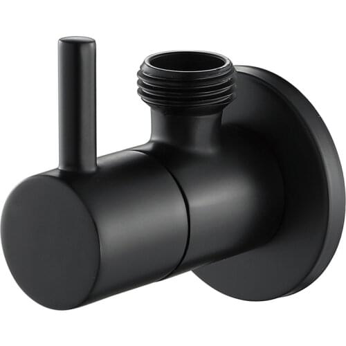 Bathroom Accessories Toilet Triangle Valve Black Hot or Cold Water Angle Valves Brass Filling Valves Faucets for Water Heater