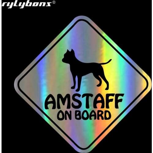 Rylybons DIY 15*15CM Car Sticker AMSTAFF ON BOARD Vinyl Car Stickers Decorative Decals For Auto Products Car-Styling Accessories