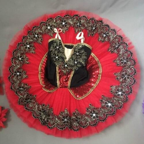 Ballerina Party Red Professional Ballet Tutu Adults Child Kids Girl Ballet Leotards For Women Giselle Ballet Costumes Dance Wear